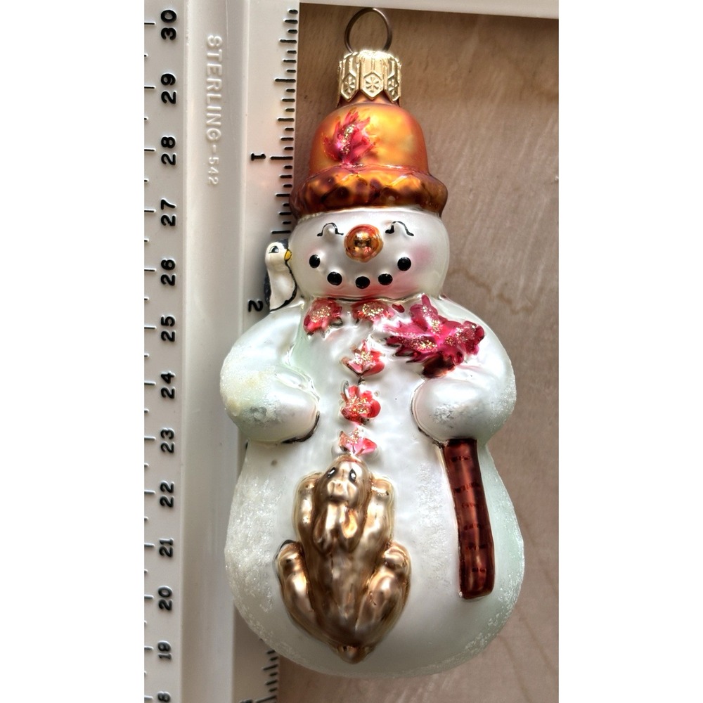 Vintage Christopher Radko Ornament Carlton the Snowman Bunny Bird Acorn 1998
